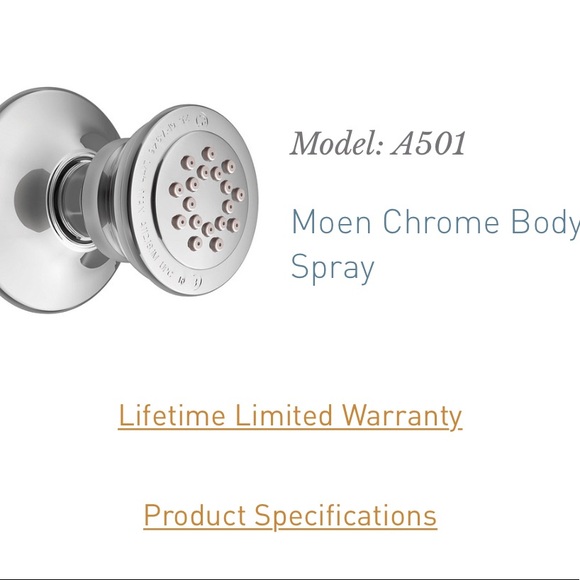 2 NEW Moen A501 Body Spray Units (quantity 2)